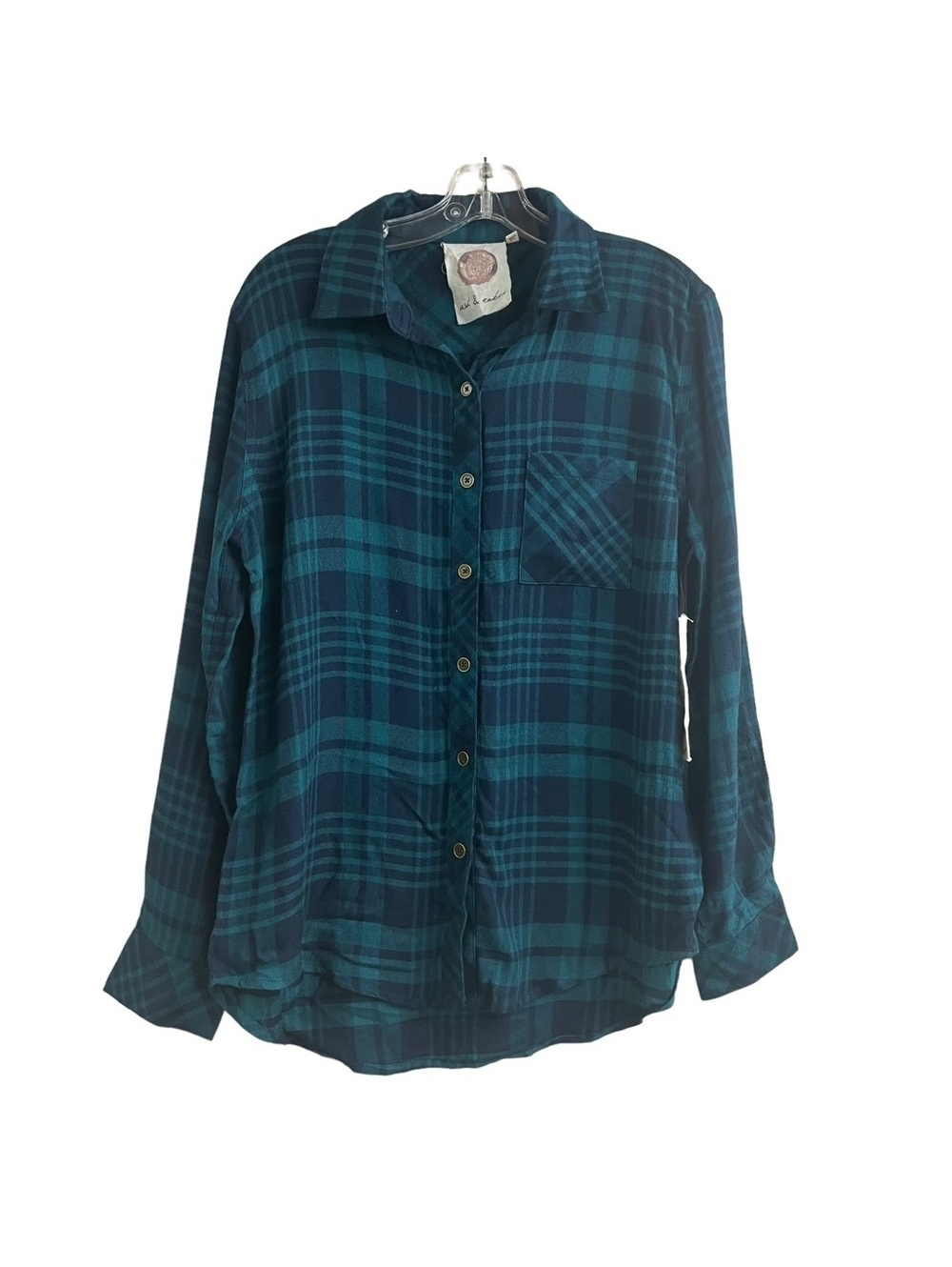 Ash & ember NWT flannel plaid boyfriend shirt small